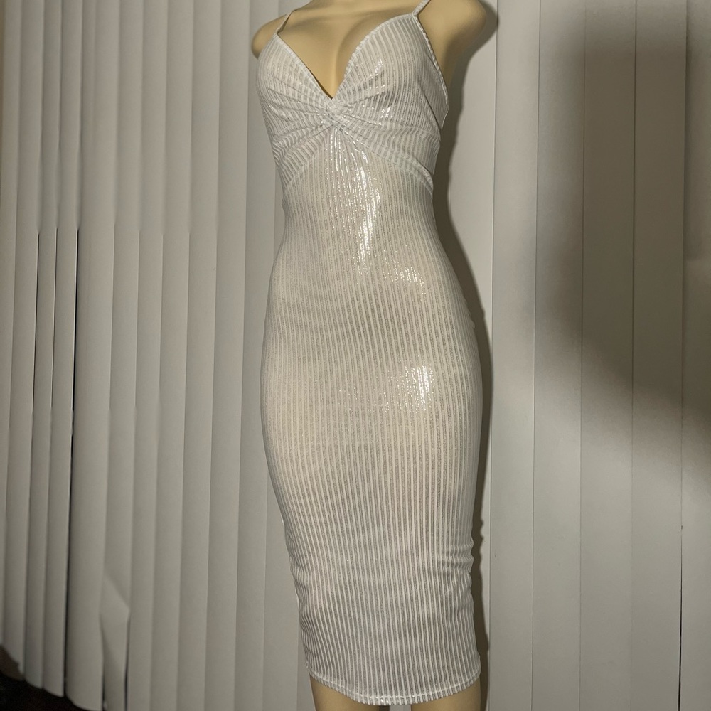 White Dress with Solver accents